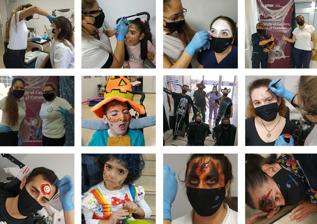 Varias imágenes del maquillaje de Halloween en Fundación Uner